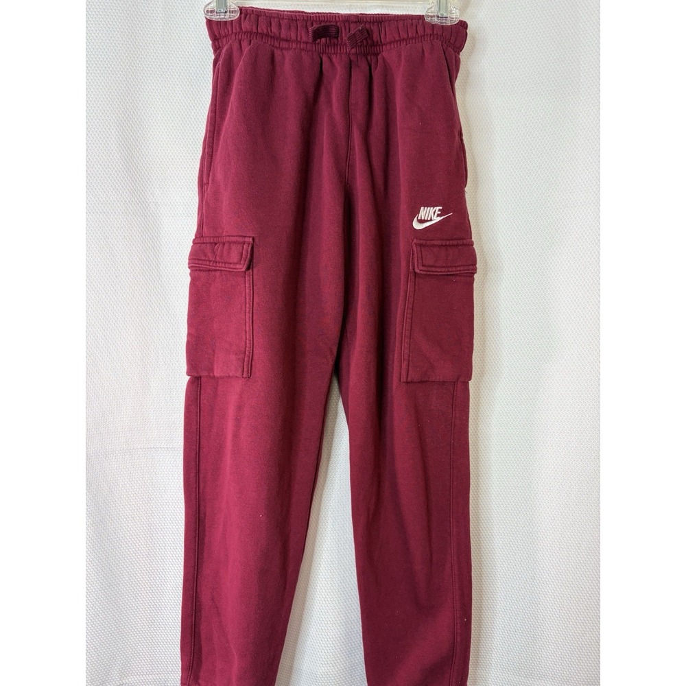 YOUTH Unisex Size LARGE Maroon Jogger Sweatpants with Pockets, drawstring